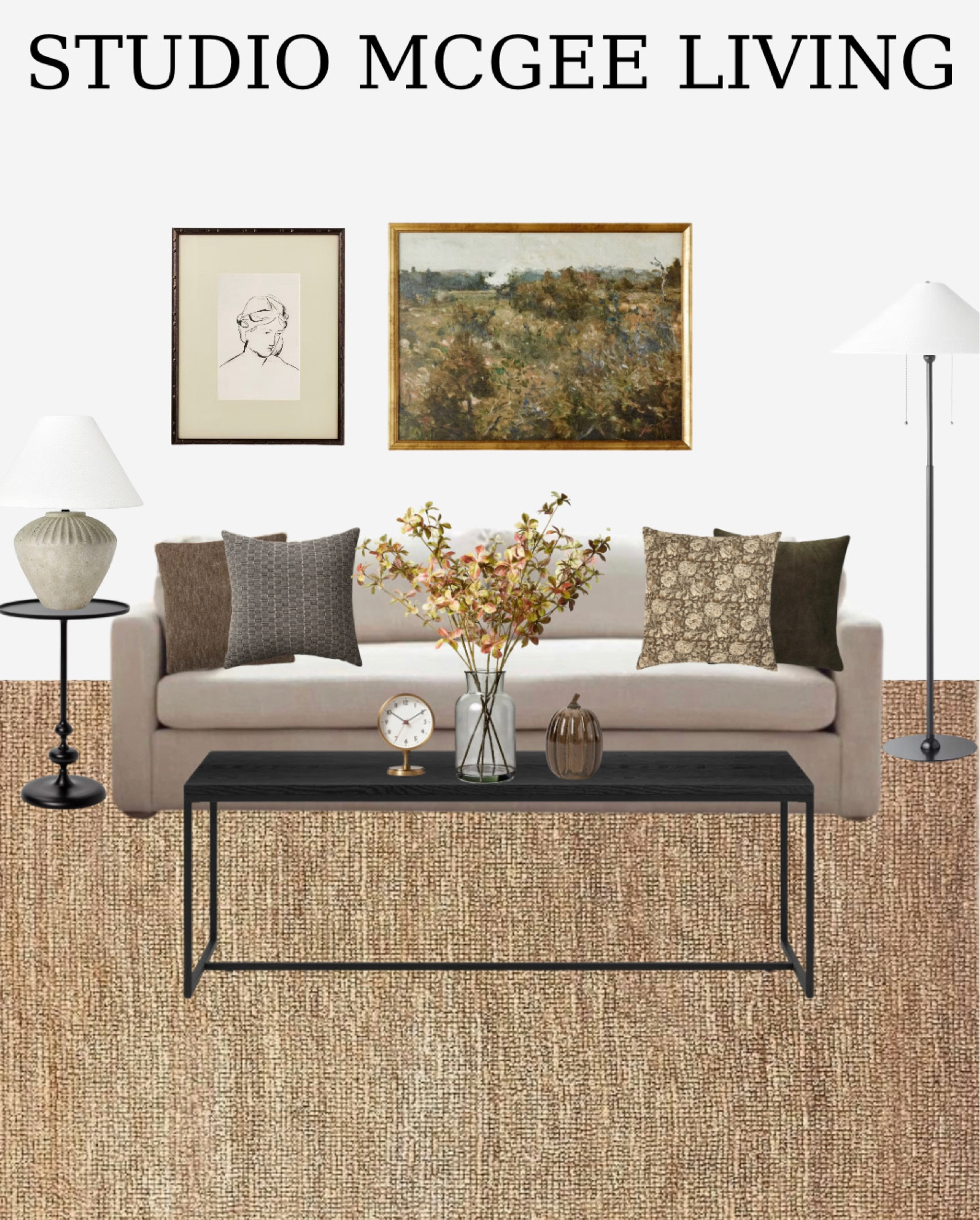 Cozy up your living room for fall with these neutral tones and warm accents! 🍂 From soft textures to earthy hues, this space is all about creating a welcoming vibe for the season. Scroll below to shop this living room and look through my LTK and bring the perfect autumn ambiance into your home! #FallLivingRoom #NeutralDecor #HomeInspo #LTKhome #FallDecor #CozyHome

Target, Target home, Studio McGee, grey sofa, black coffee table, black coffee table, modern coffee table, fall throw pillows, beige throw pillow, floral throw pillow, brown pillow, fall florals, wall art, wall print, neutral rug, living room rug, table lamp, floor lamp
Neutral fall living room decor
Warm tones home decor
Cozy fall home inspiration
Neutral autumn living room
Fall living room ideas
Cozy living room for fall
Neutral decor for fall
Warm and cozy home design
Earthy tones living room
Fall home decor shopping
LTK home fall decor
Autumn living room styling
Cozy neutral fall accents
Fall interior design trends

#LTKStyleTip #LTKFallSale #LTKHome

#LTKHome #LTKFallSale #LTKStyleTip