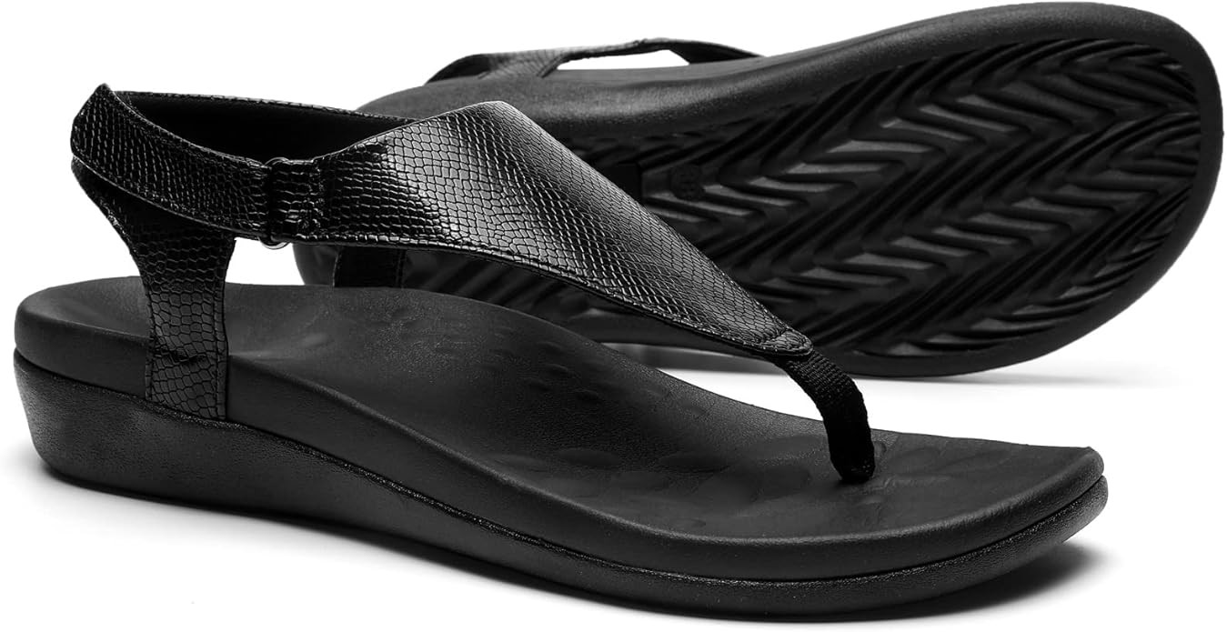 UTENAG Womens Arch Support Sandals Orthotic Adjustable Thong Flip Flops Shoes | Amazon (US)