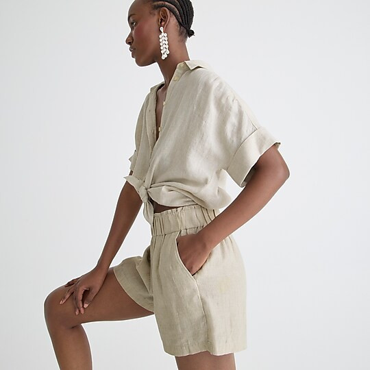 Pull-on linen short | J. Crew US