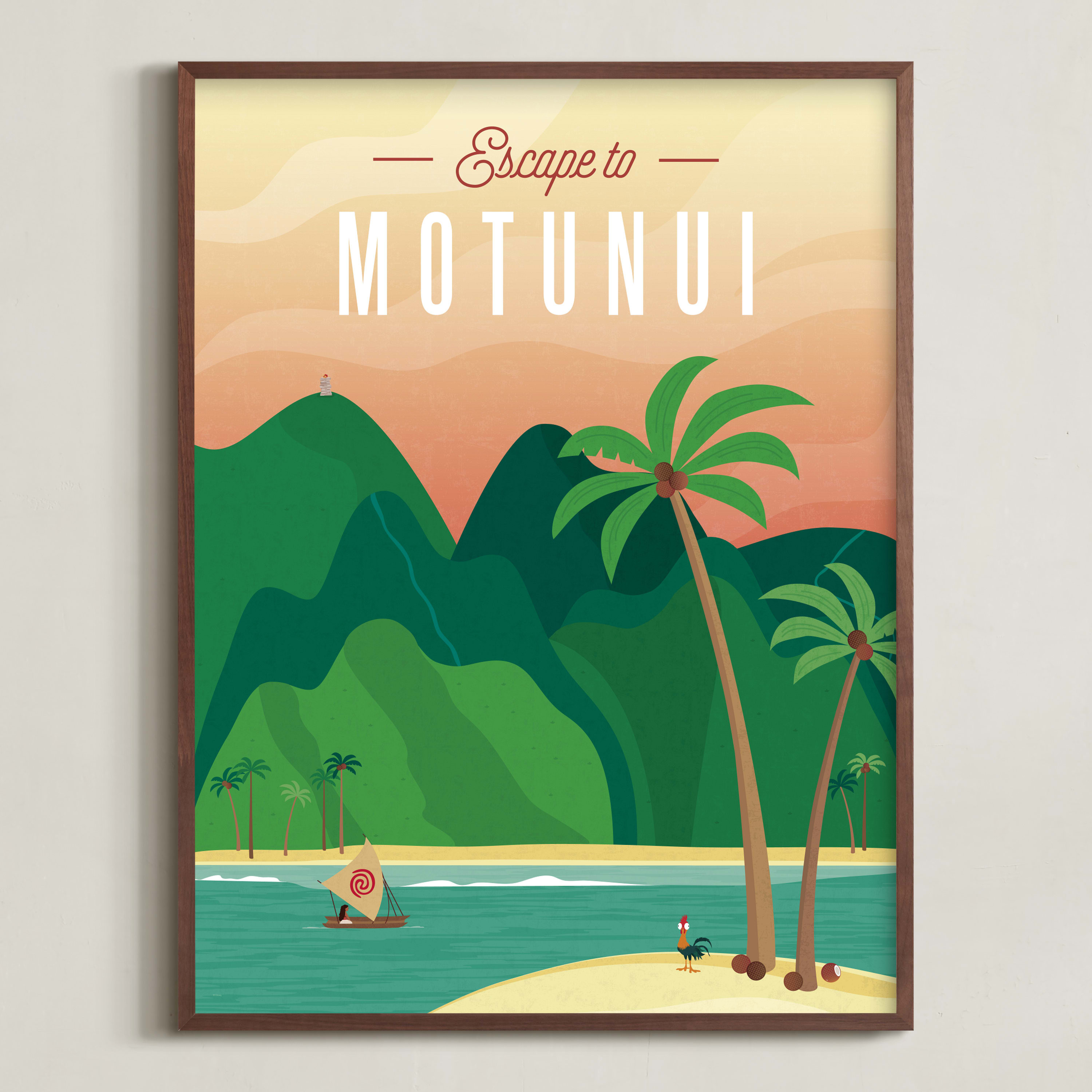 "Escape to Motunui | Moana" - Graphic Limited Edition Art Print by Erica Krystek. | Minted
