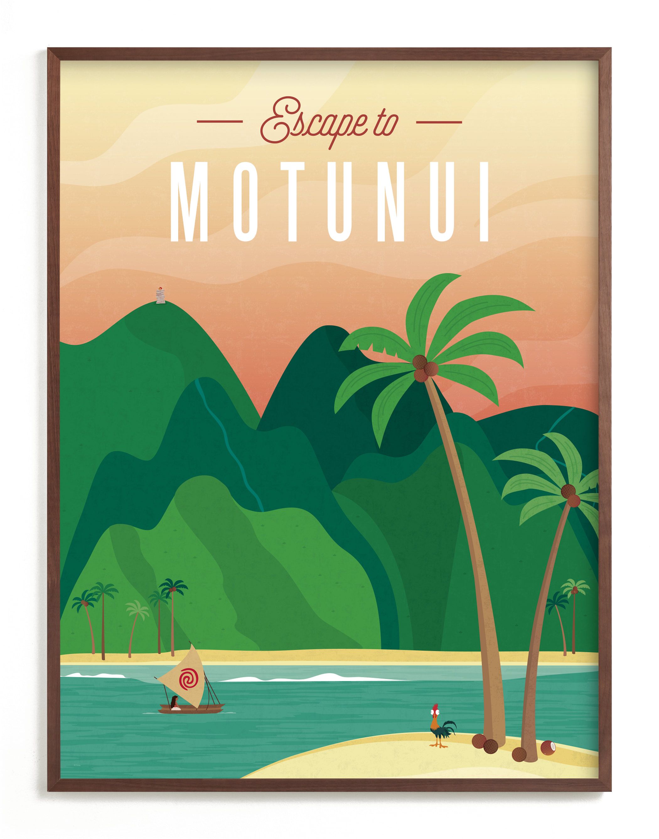 "Escape to Motunui | Moana" - Graphic Limited Edition Art Print by Erica Krystek. | Minted