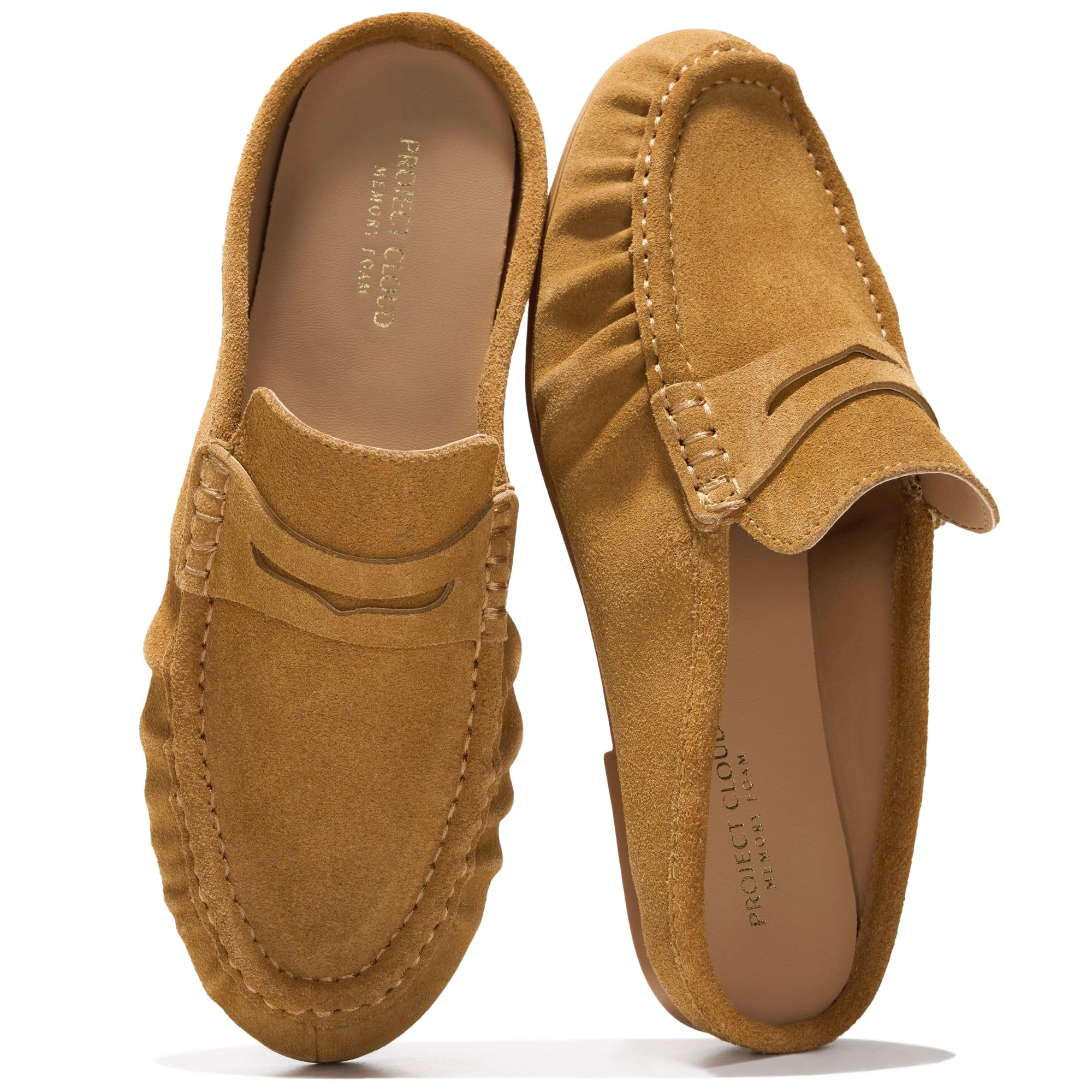Project Cloud Women's | 100% Genuine Leather Penny Loafers | Memory Foam Insole | Lightweight | Non-Slip - Becker | Project Cloud