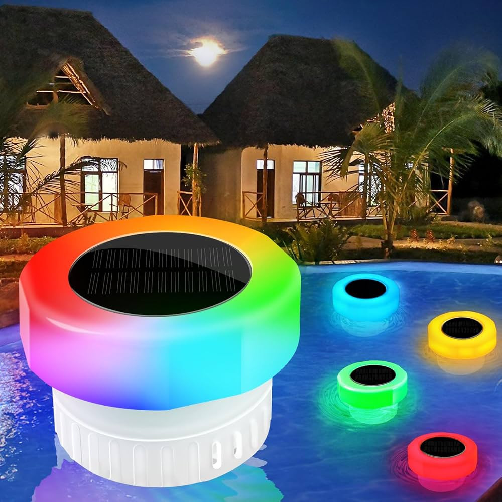Pool Chlorine Floater-Chlorine Tablet Floater with Solar Light,Floating Chlorine Dispenser Fit 1"... | Amazon (US)