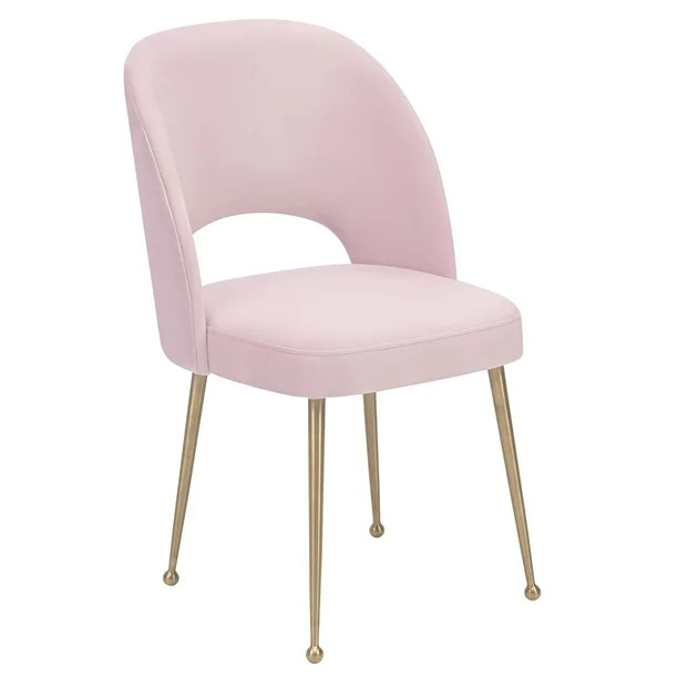 TOV Furniture Swell Blush Velvet Chair with Gold Steel Legs - Walmart.com | Walmart (US)