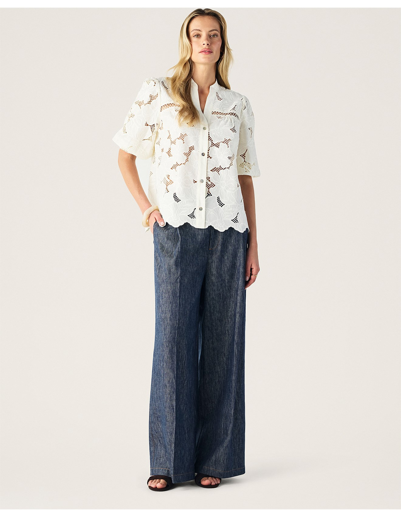 WHISPER EMBROIDERY BLOUSE | David Jones (Australia & New Zealand)