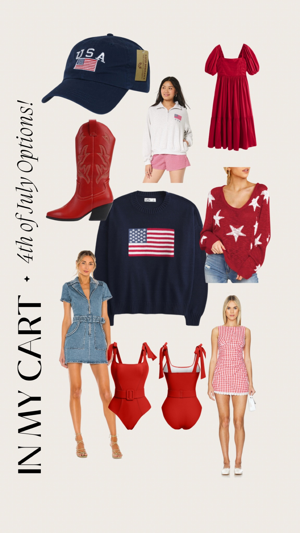 So many cute 4th of July options! Will review as soon as they arrive! I ordered the flag sweater in white! Can’t wait to try the boots and the belted suit looks so fun for summer! 

#LTKStyleTip #LTKSwim #LTKFindsUnder50