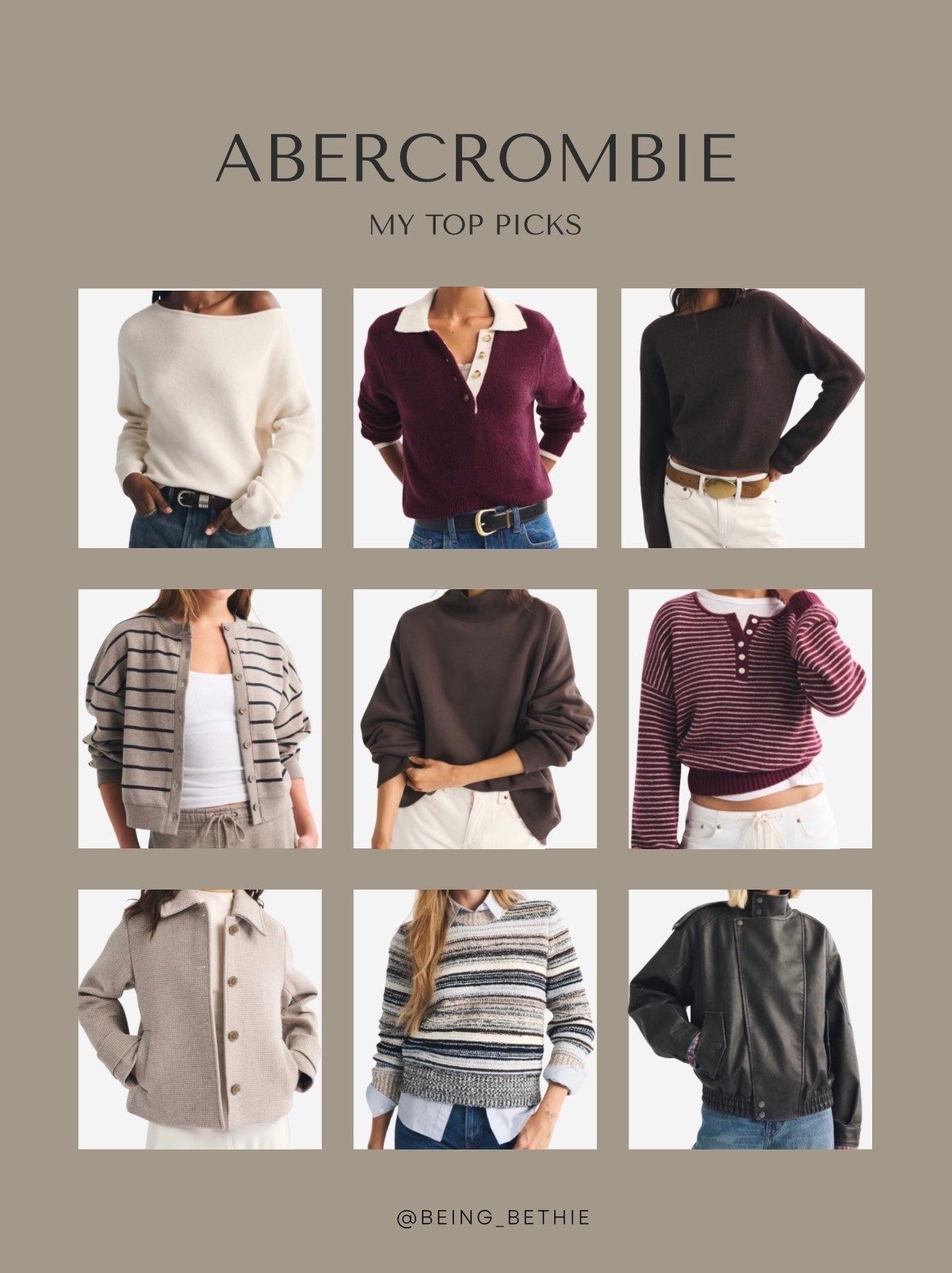Abercrombie my top picks! 

Too, sweater, fall style, jacket

#LTKSaleAlert #LTKSeasonal #LTKootd