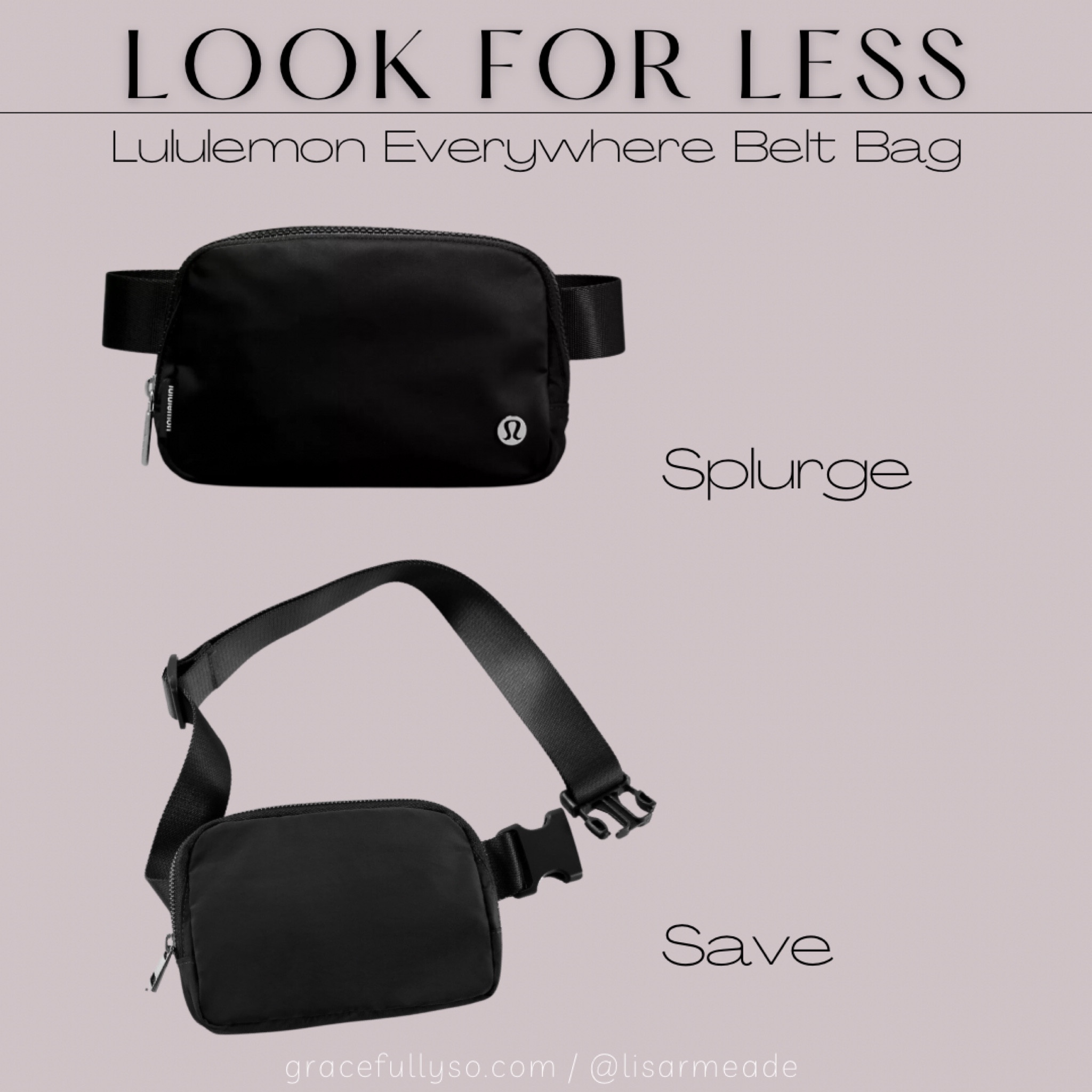 Look for less - Lululemon Everywhere Belt Bag - amazon find - dupe - designer inspired - beltbag