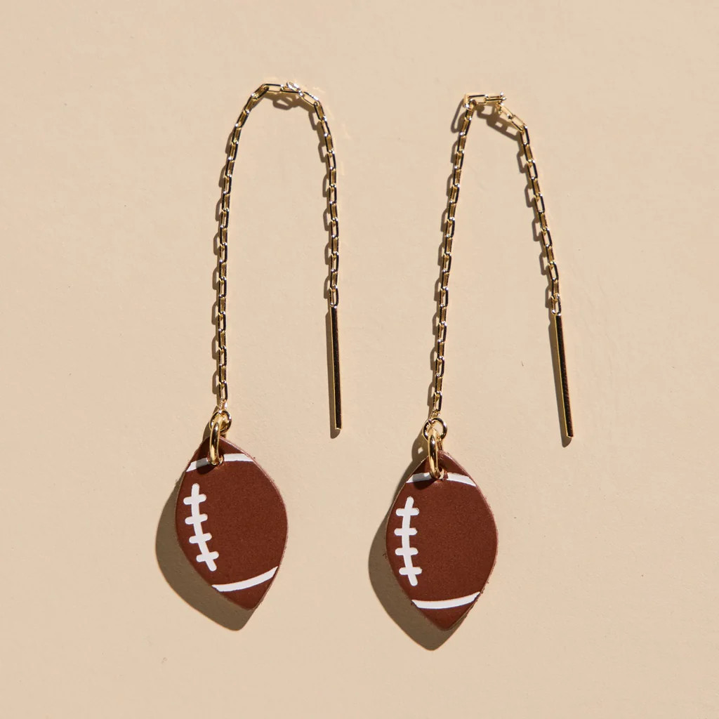 Touchdown Threader Earrings | Nickel and Suede