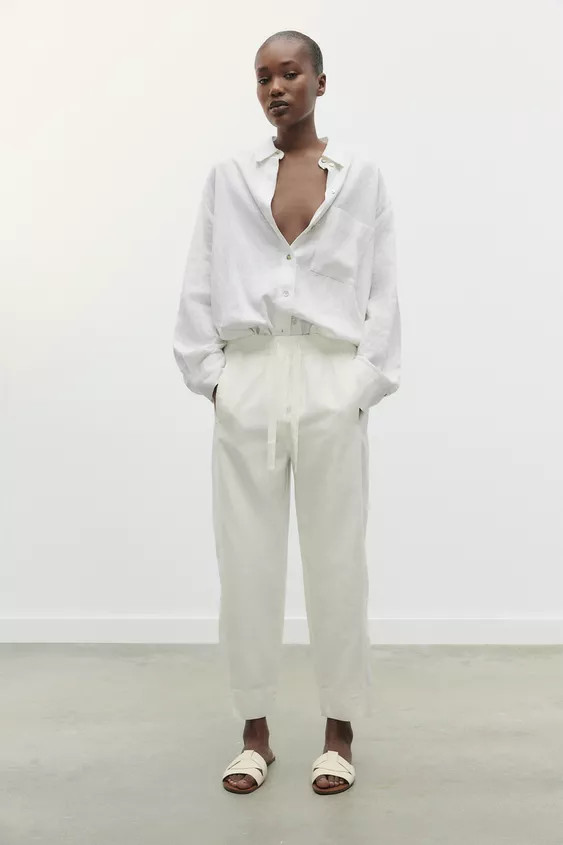 FLAT CROSSED LEATHER SANDALS | Zara Canada