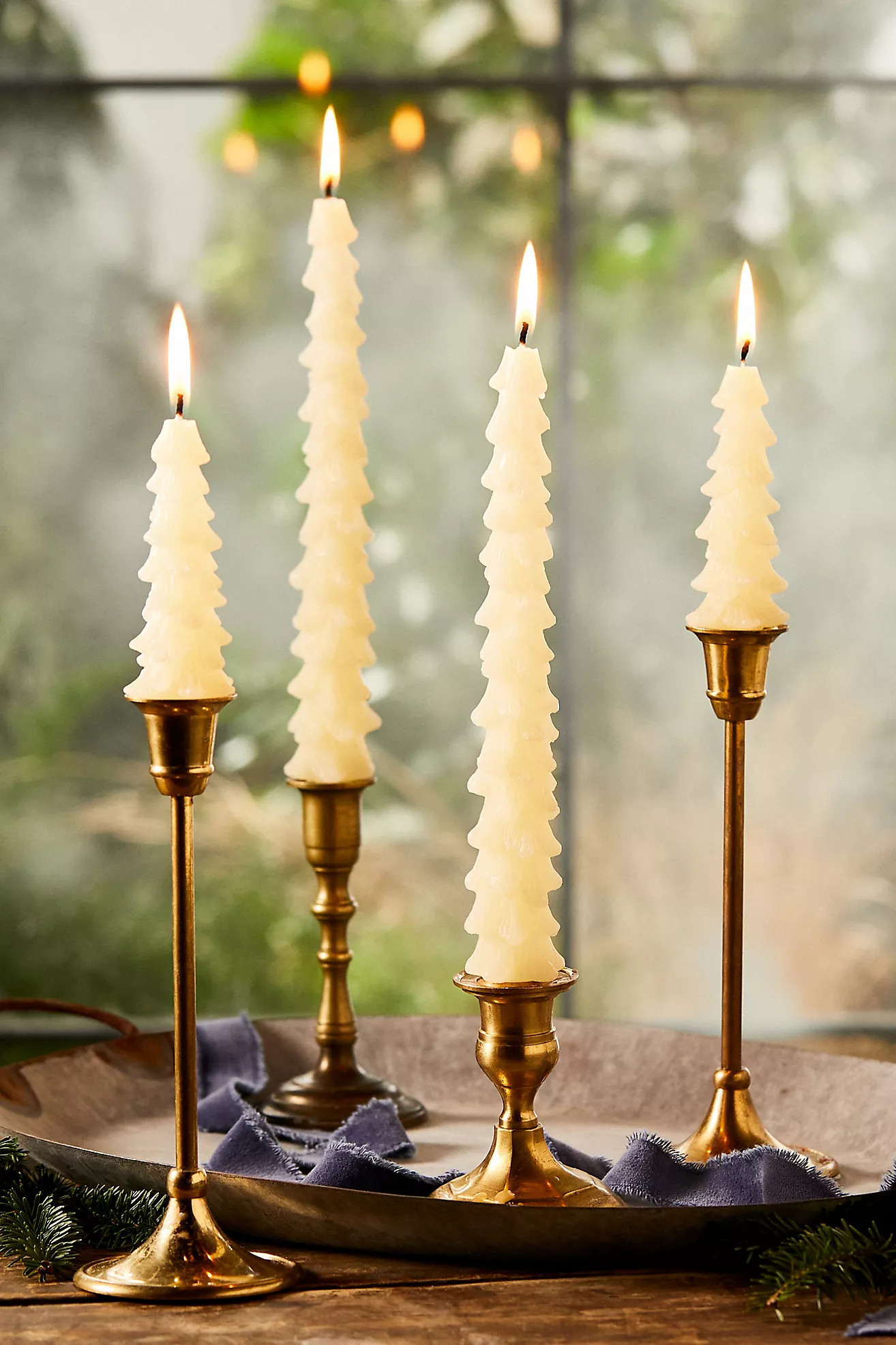 Tree Unscented Taper Candles, Set of 2 | Anthropologie (US)