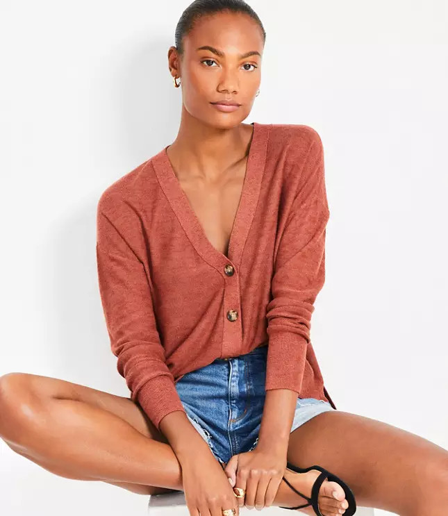 Drop Shoulder Cardigan | LOFT