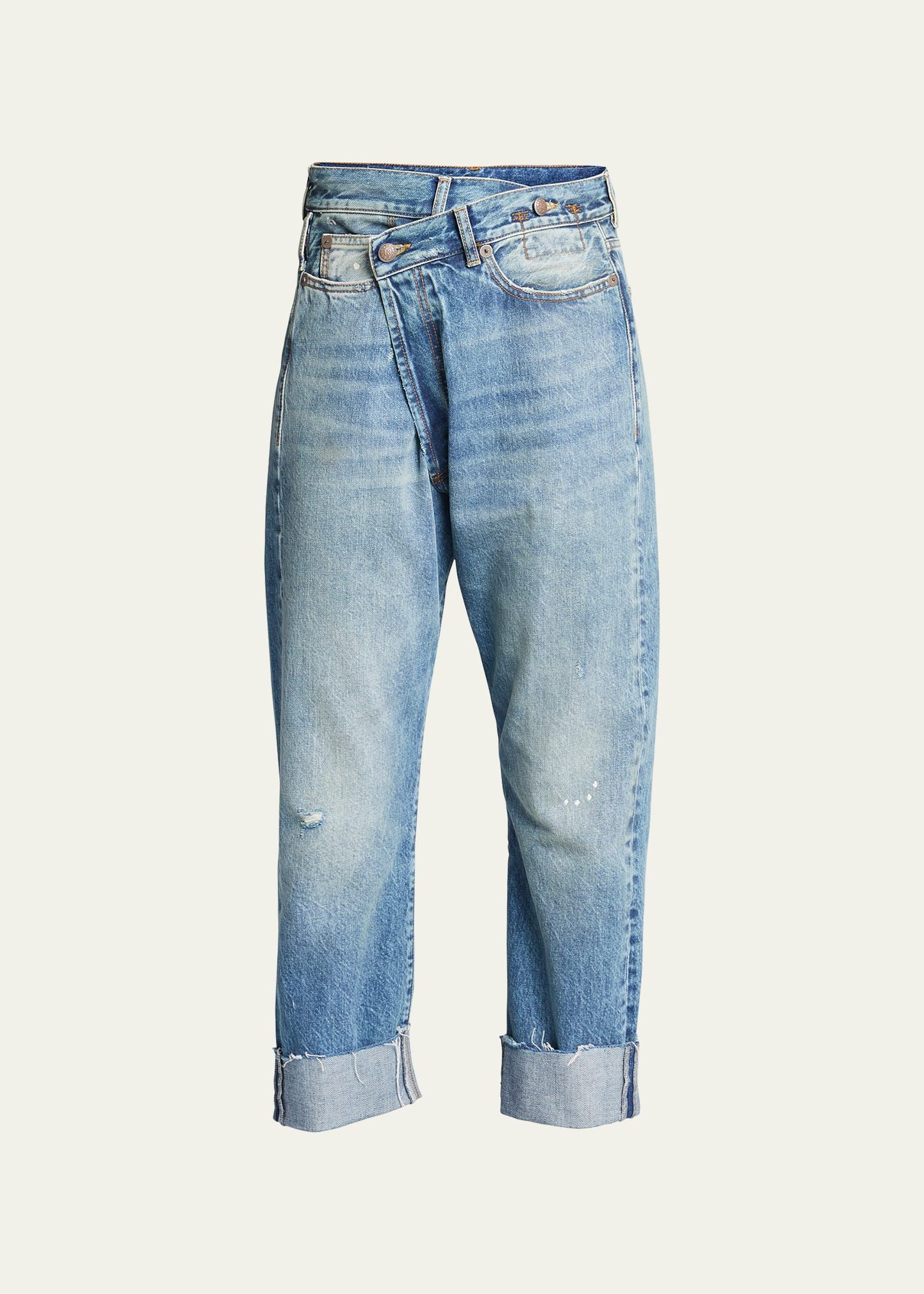 R13 Crossover Cuffed Jeans | Bergdorf Goodman
