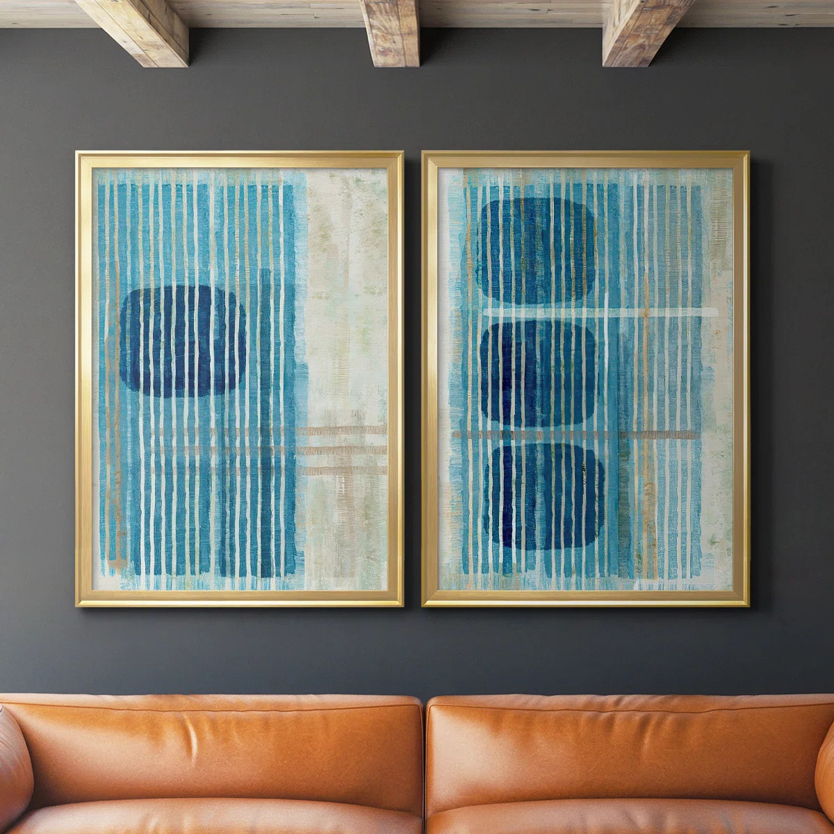 Blue Blue Horizon I Premium Framed Canvas - Ready To Hang (Set of 2) | Wayfair North America
