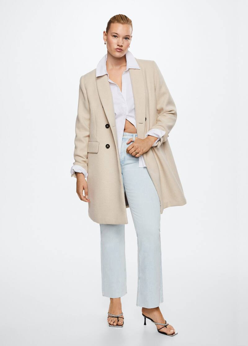 Wool double- breasted Coat | MANGO (US)