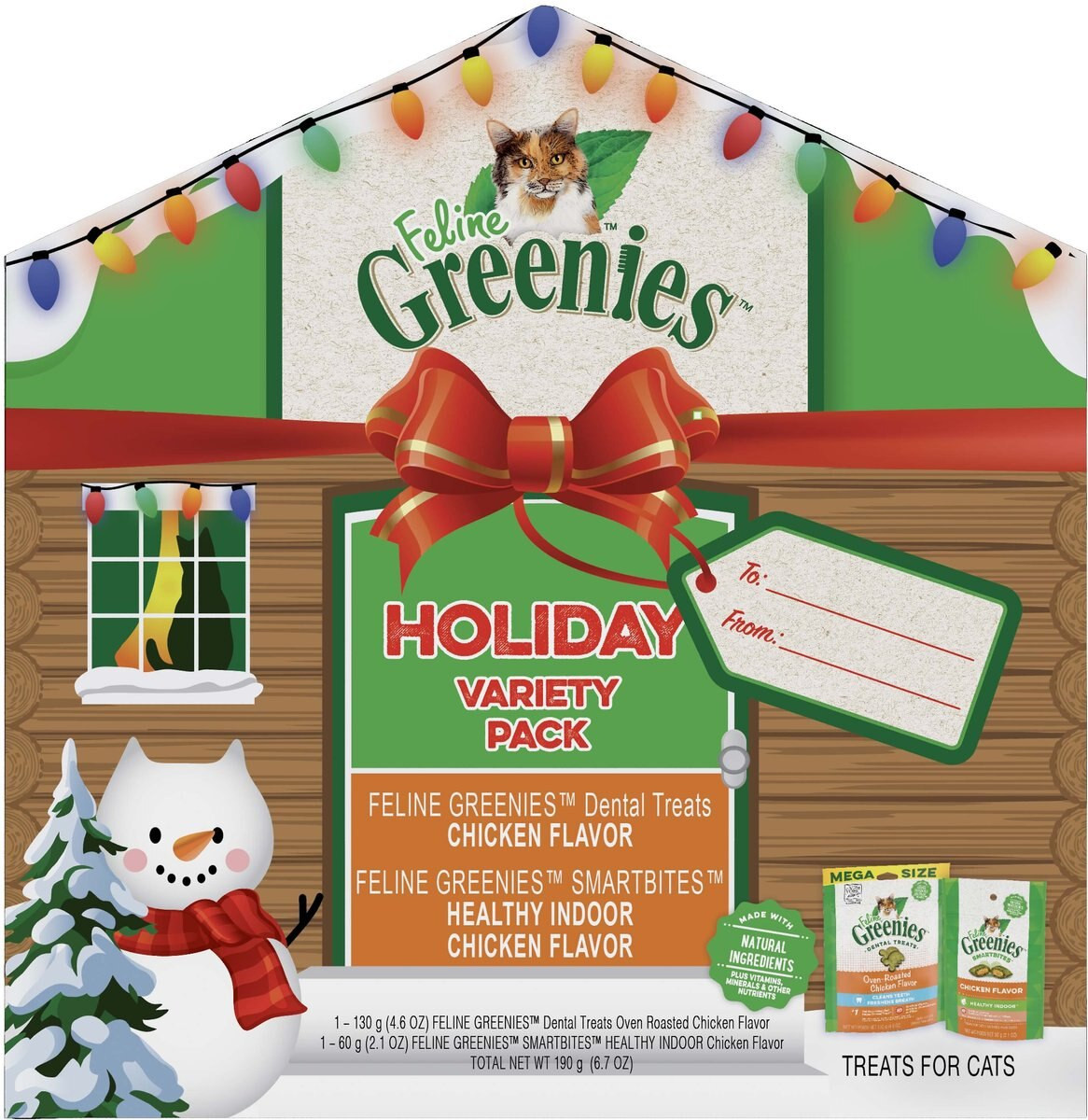 Greenies Holiday Chicken Flavor Variety Pack Cat Treats, 6.7-oz pack | Chewy.com