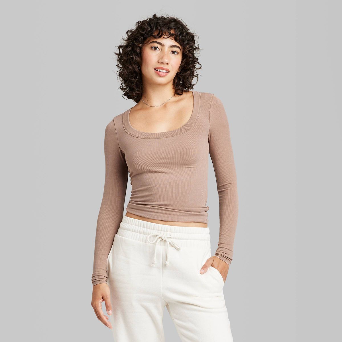 Women's Long Sleeve Scoop Neck T-Shirt - Wild Fable™ | Target