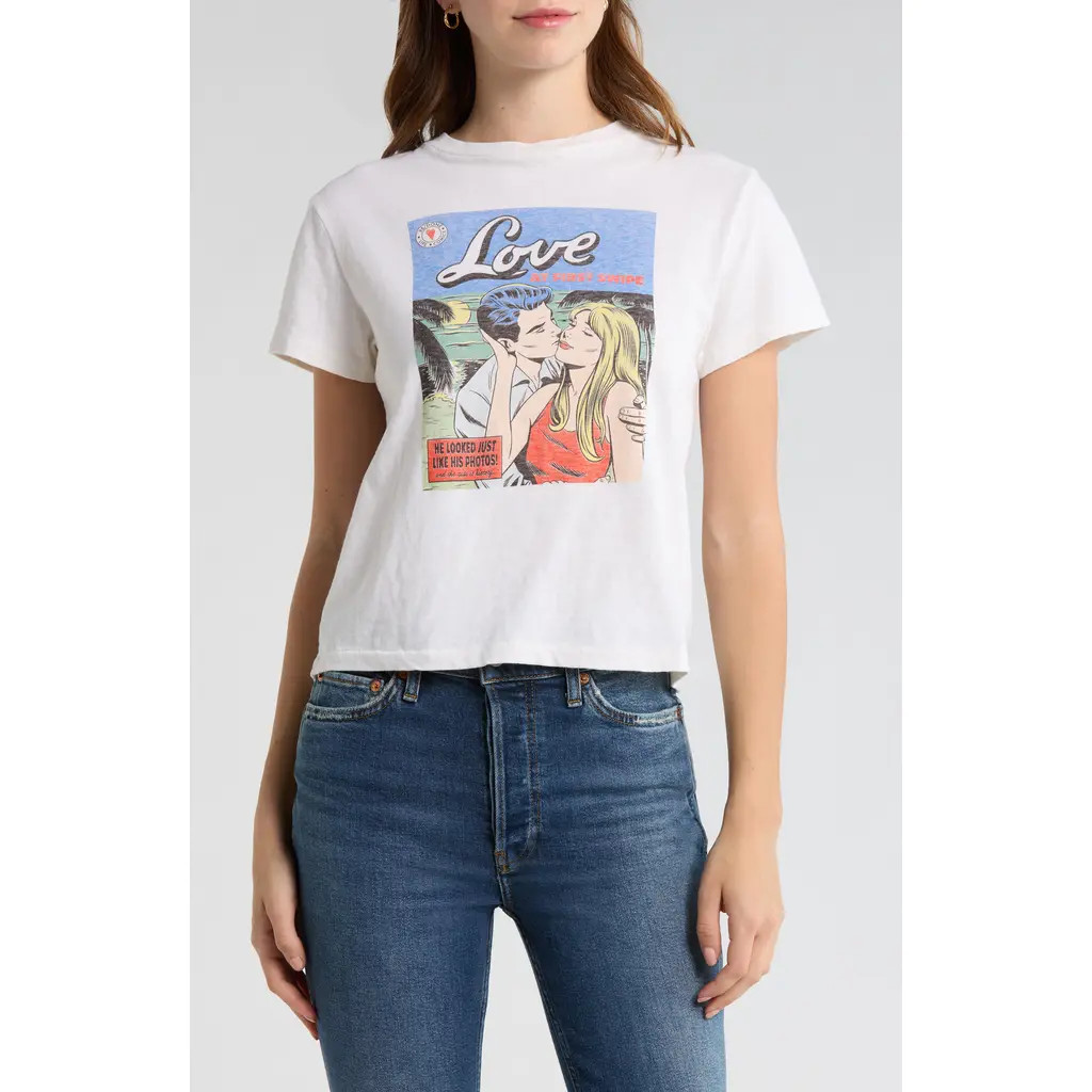 Re/Done Classic Swipe Graphic T-Shirt in Vintagewhite at Nordstrom, Size Small | Nordstrom