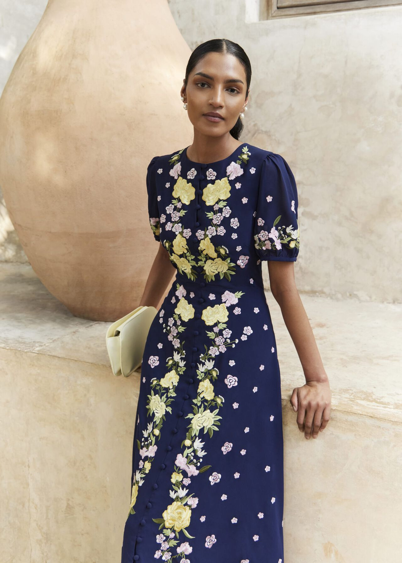 Elva Embroidered Dress | Hobbs UK | | Hobbs