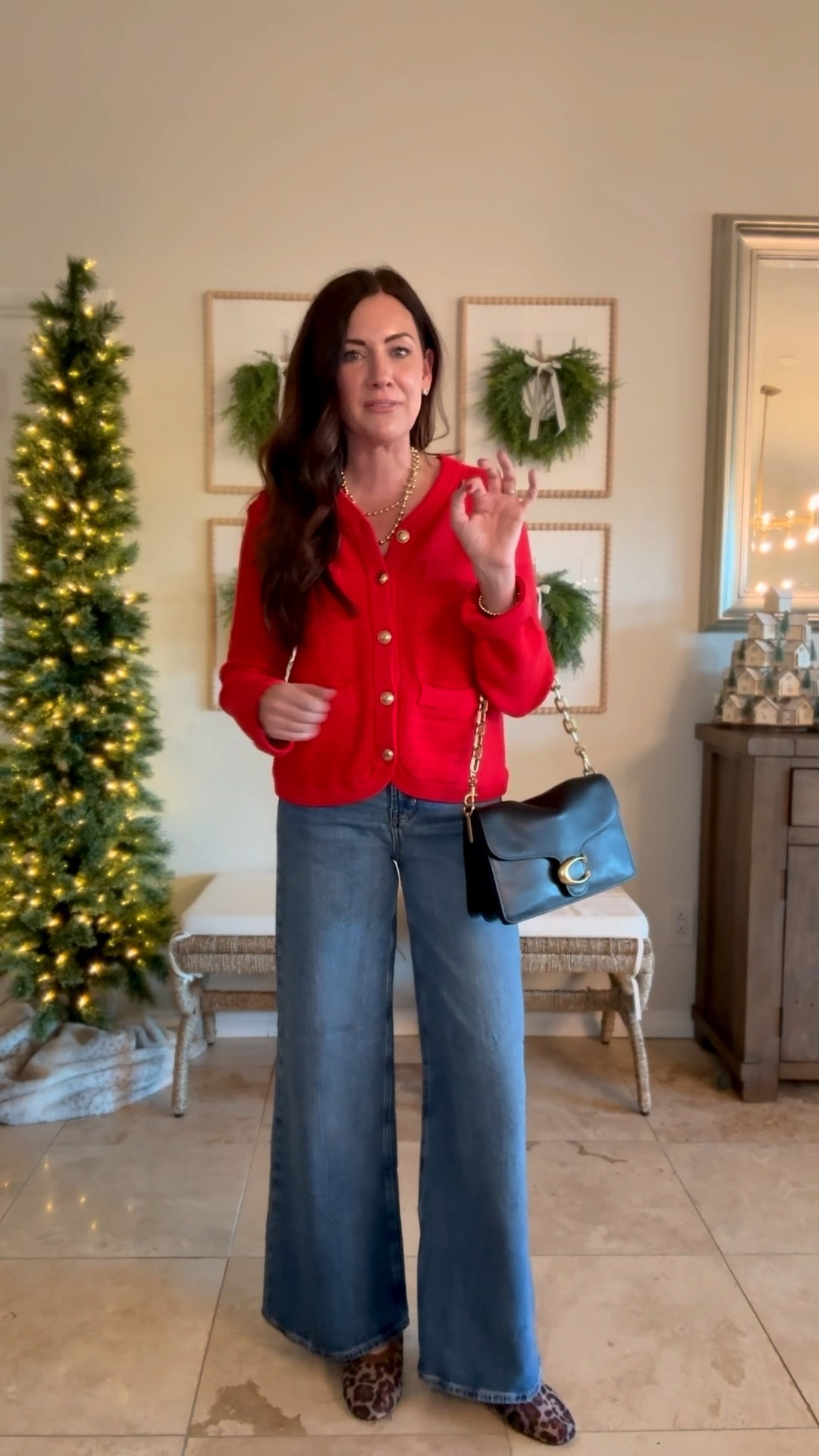 Sweater on sale for $19!!! Wearing a medium
Jeans-40% off & only $35, wearing a 2 regular 

#LTKSaleAlert #LTKHoliday #LTKFindsUnder50