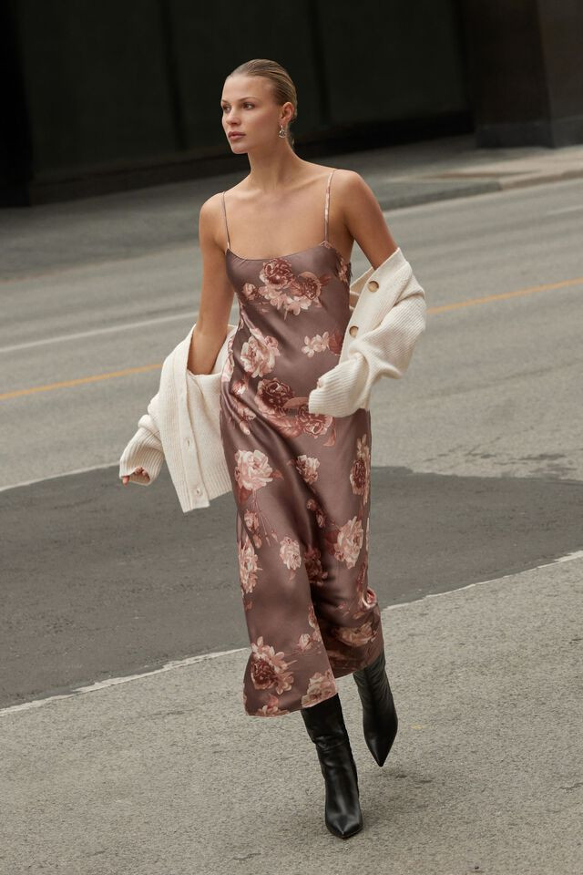 Open Back Satin Maxi Dress | Dynamite Clothing