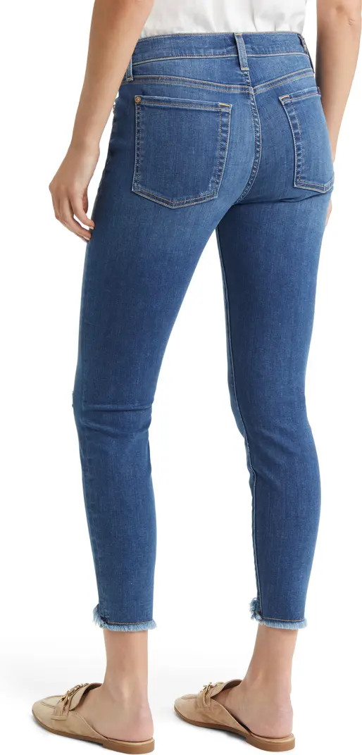 Ripped Frayed Hem Ankle Skinny Jeans | Nordstrom