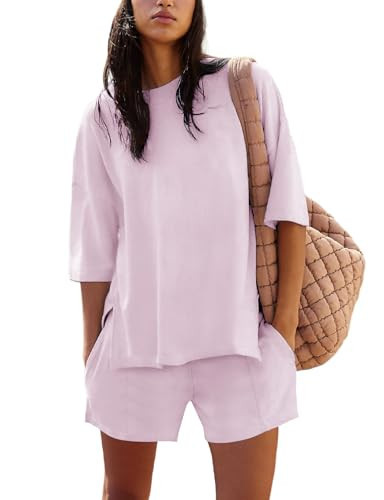 COCCKO Shorts Sets Women 2 Piece Outfits Summer Trendy Matching Maternity Outfit Lounge Sets | Amazon (US)