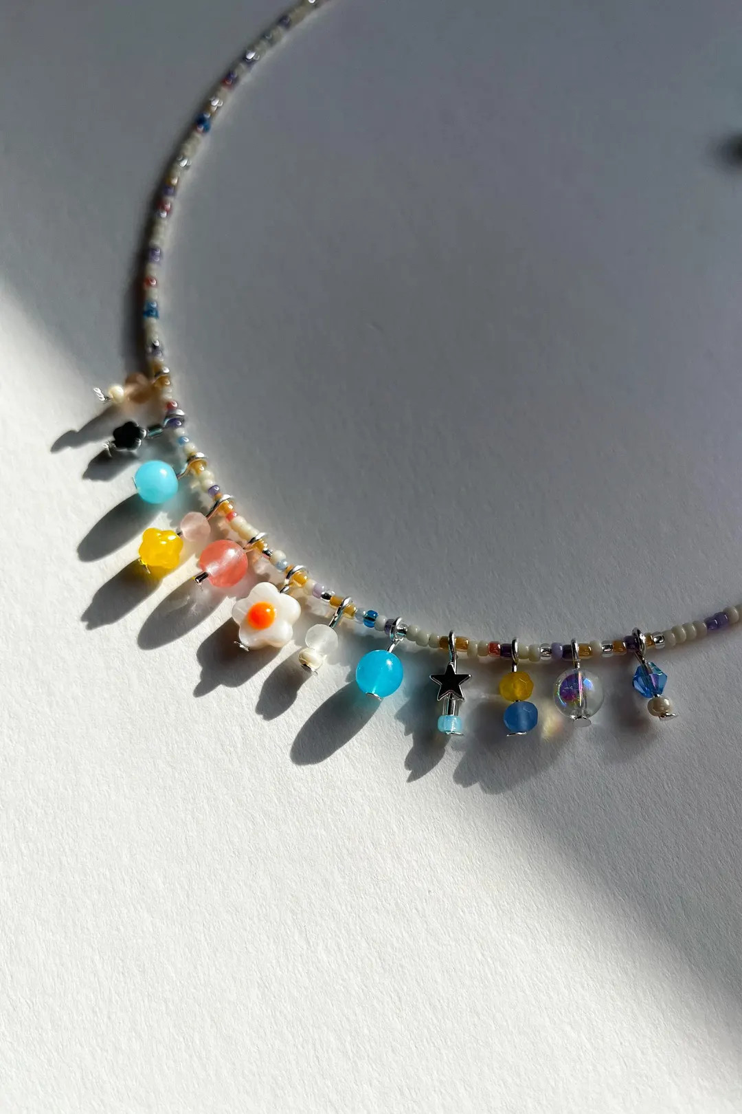 Custom Beaded Charm Necklace, Gold or Silver, Beachy or Lilac - Etsy UK | Etsy (US)
