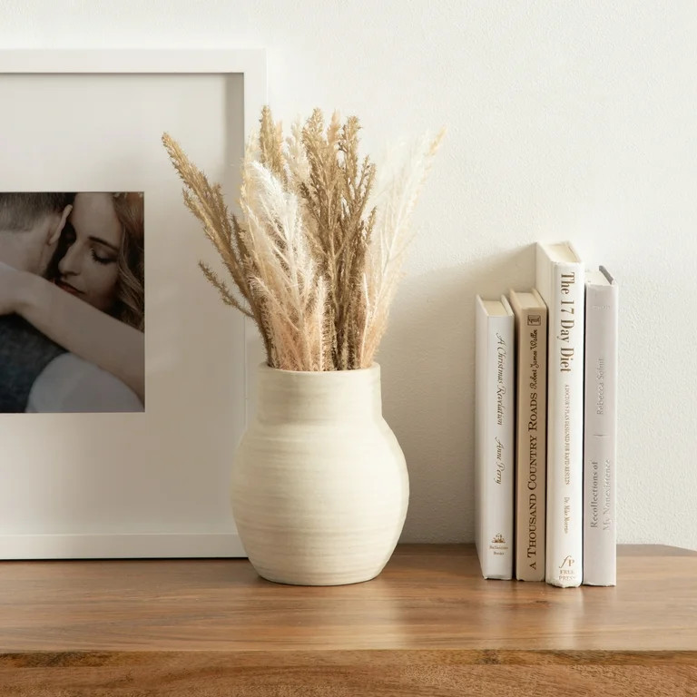 Better Homes & Gardens Mixed Artificial Pampas Grass in Cement Vase | Walmart (US)