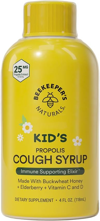 Beekeeper's Naturals Propolis Honey Cough Syrup Daytime for Kids Immune Support with Elderberry, ... | Amazon (US)