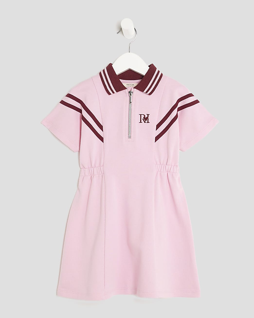 Mini Girls Pink Striped Polo Shirt Dress | River Island UK & IE