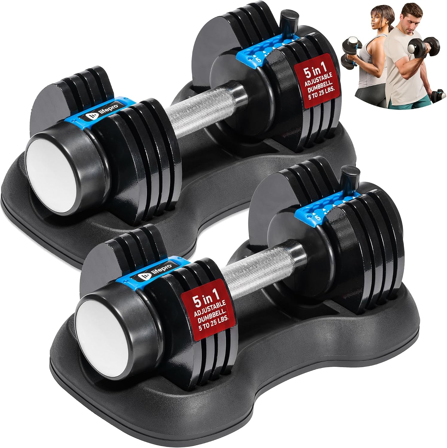 Lifepro Adjustable Dumbbells & Weights for Home Gym, Quick-Adjust | Amazon (US)