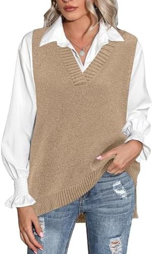 Zeagoo V Neck Knitted Sweater Vest Pullover | Amazon (US)