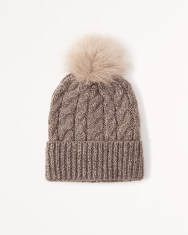 Cable-Knit Pom Beanie | Abercrombie & Fitch (US)