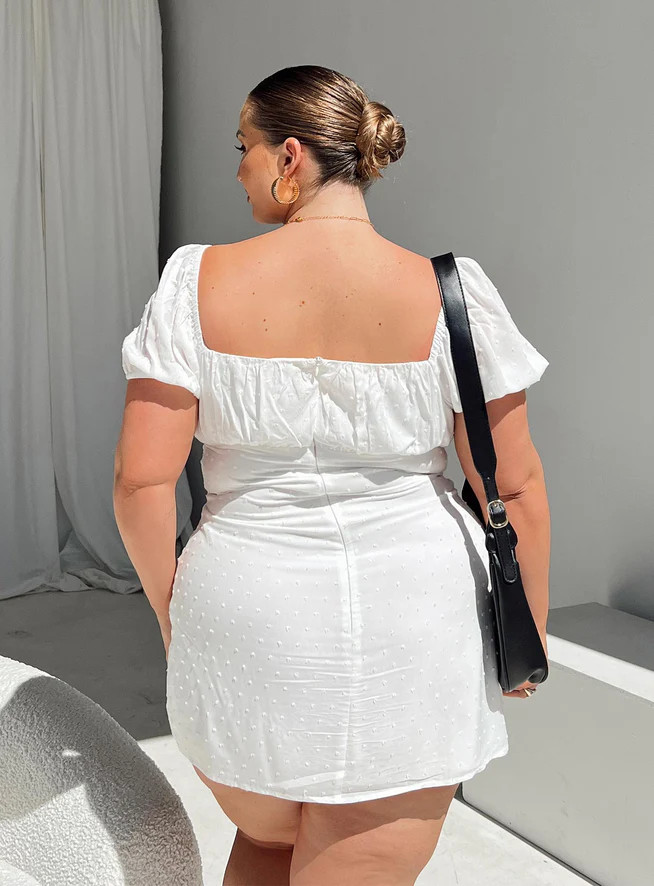 Fauci Mini Dress White Curve | Princess Polly US