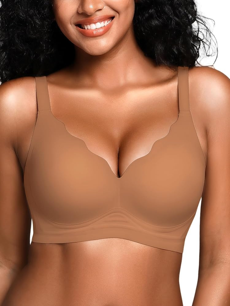 Wireless Jelly Bras for Women No Underwire with Support - S-2XL Seamless Bralettes Everyday Comfo... | Amazon (US)