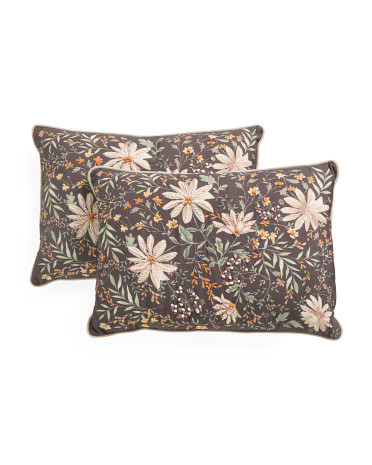 2pk 14x20 Floral Embroidered Pillows | TJ Maxx