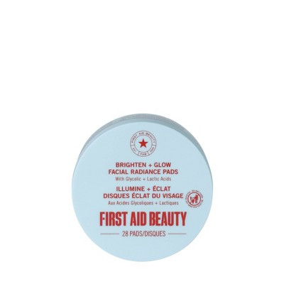 FIRST AID BEAUTY Brighten + Glow Facial Radiance Pads - 28ct - Ulta Beauty: Exfoliating, Gluten-Free, Normal to Dry Skin, Unscented | Target