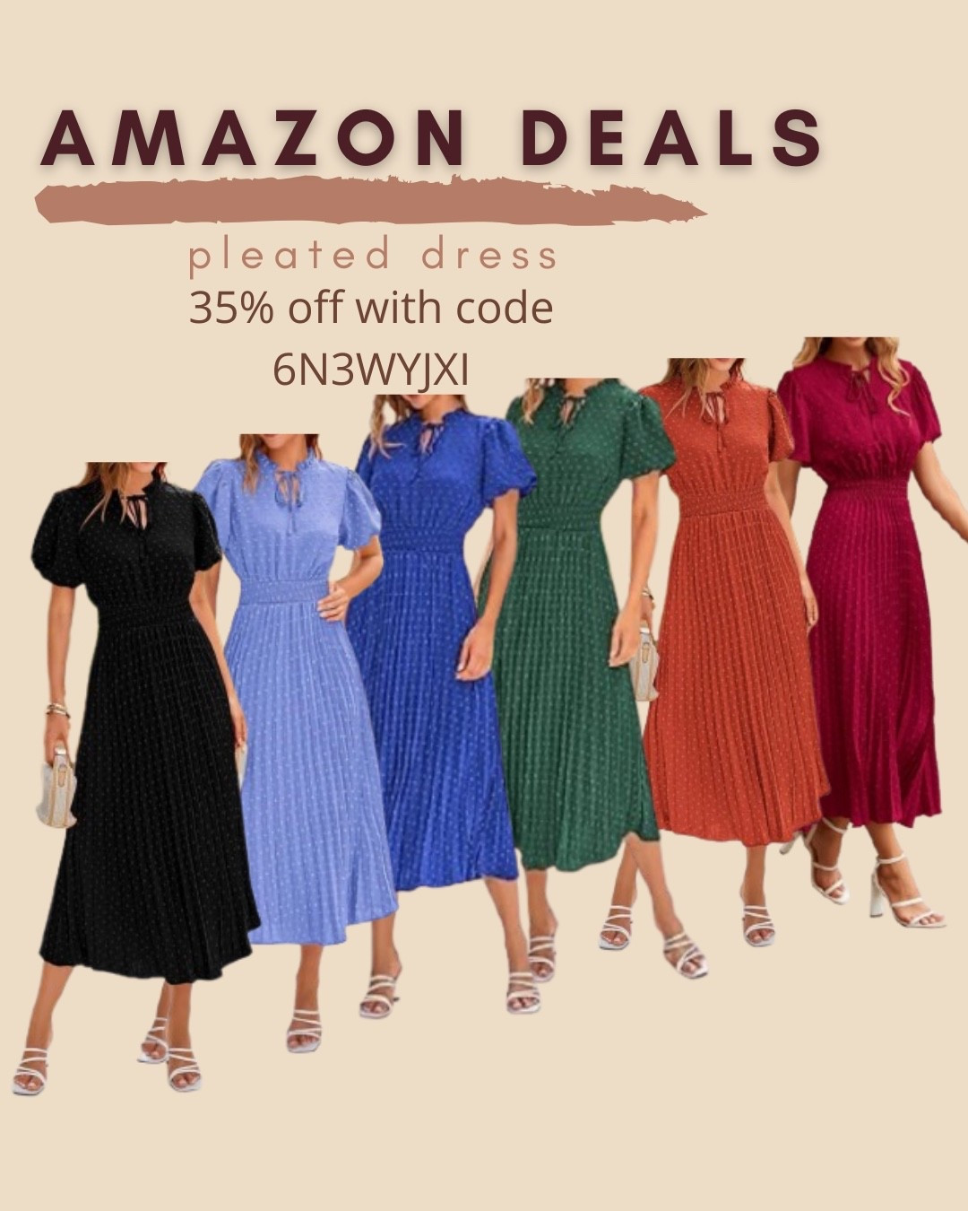 $17 ends 6/9
Amazon fashion
Amazon deals
Swiss dot dress
Pleated dress

#LTKSaleAlert