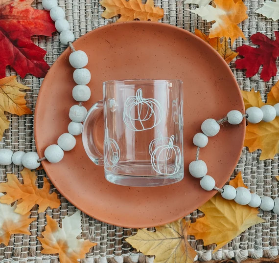 Pumpkin Glass Mug | Etsy (US)