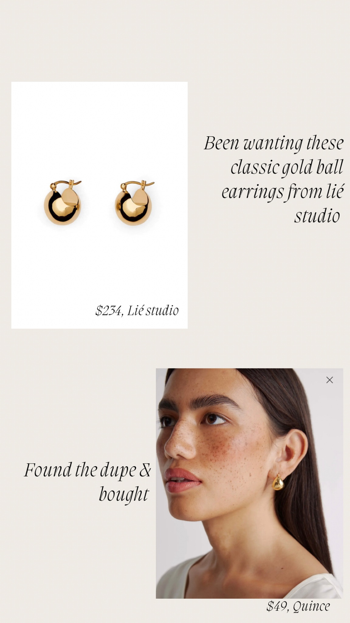 Dupe for Lie Studio classic gold ball earrings at Quince under $50

#LTKFind #LTKunder50 #LTKsalealert