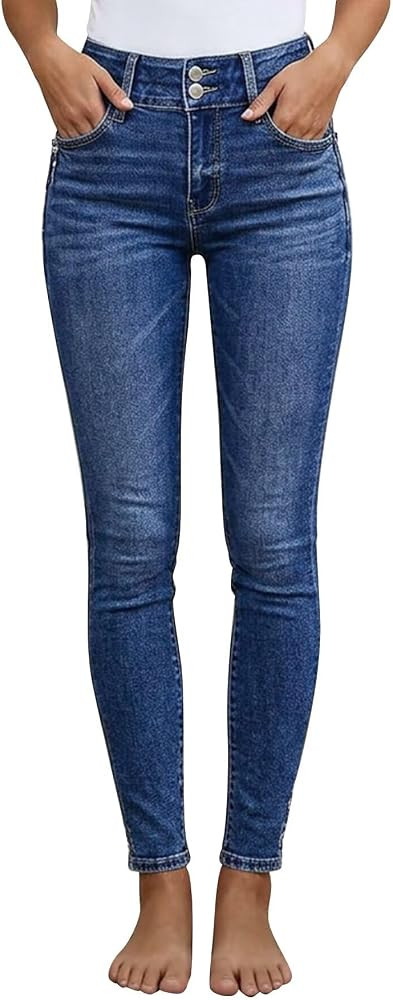 Flamingals High Waist Women's Skinny Jeans Butt Lifting Slim Fit Casual Wash Stretchy Skinny Leg ... | Amazon (US)
