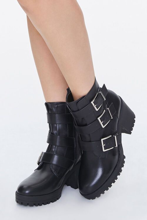 Faux Leather Buckled Booties | Forever 21 (US)