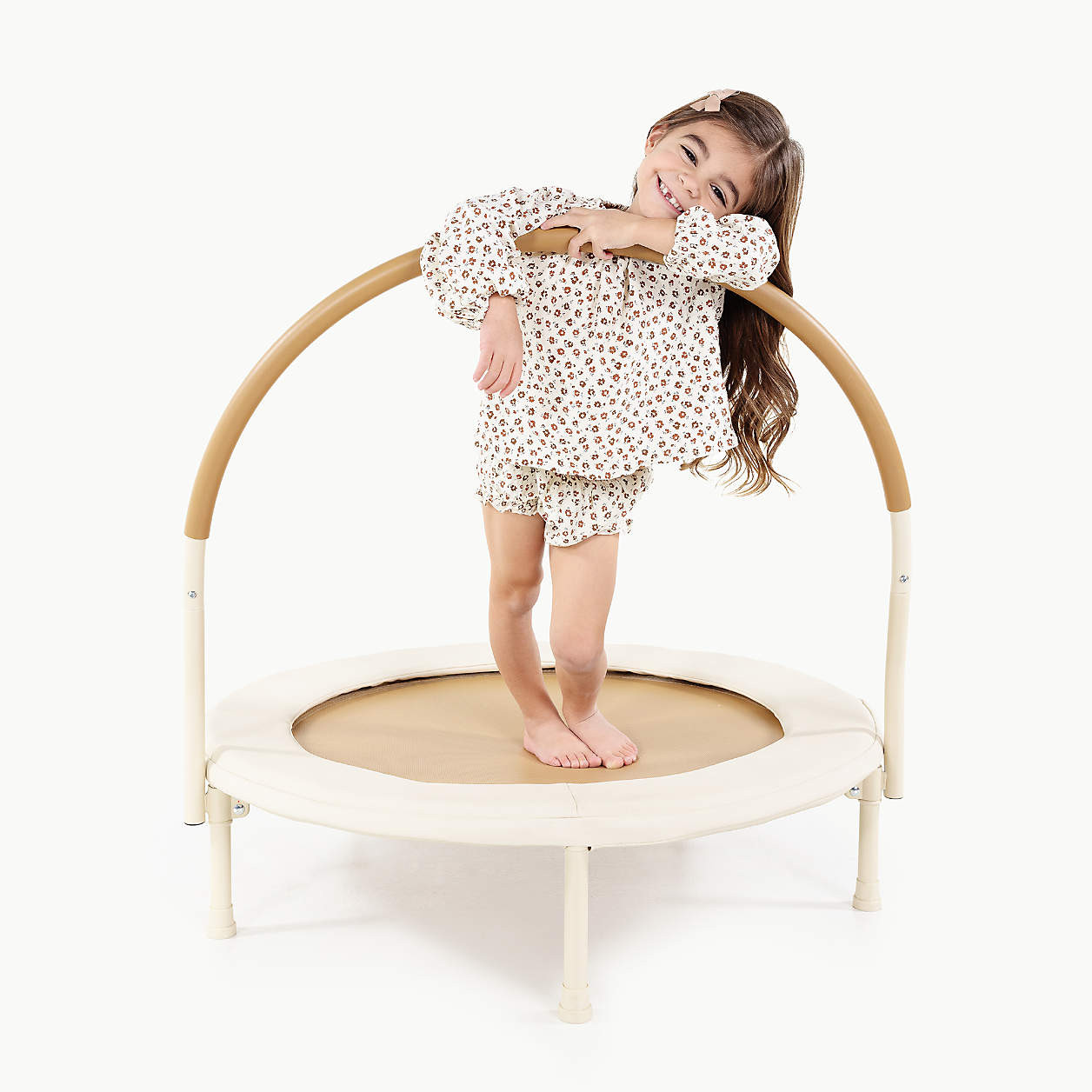 Gathre Ivory Toddler Trampoline with Handle + Reviews | Crate & Kids | Crate & Barrel