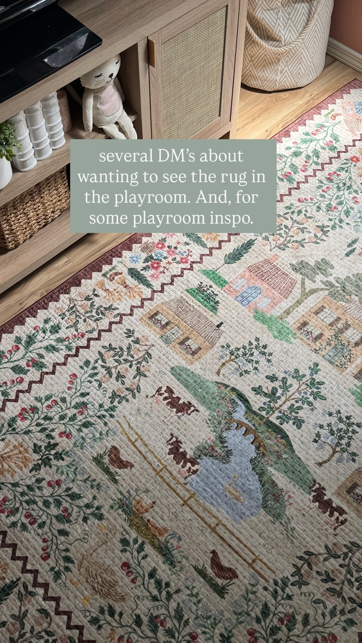 The cutest cottagecore rug. The details are seriously amazing. Like a pretty piece of art on the floor and it’s super soft also.

#LTKHome #LTKKids #LTKSeasonal