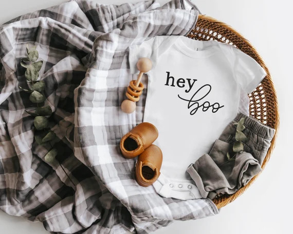 Hey Boo  Fall  Halloween Themed Handmade Baby Onesie®  | Etsy | Etsy (US)
