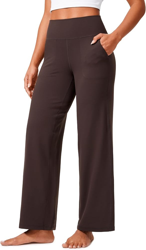 CRZ YOGA Butterlift Wide Leg Pants Pockets 29"/31"/33" - High Waisted Yoga Lounge Buttery Soft Co... | Amazon (US)