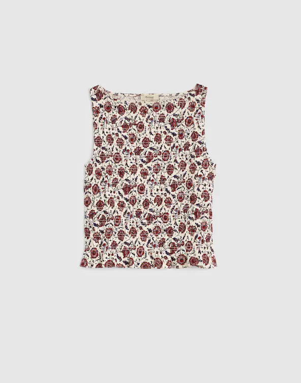 Smocked Boatneck Sleeveless Top | Madewell