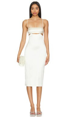 Camila Coelho Perez Midi Dress in Ivory from Revolve.com | Revolve Clothing (Global)
