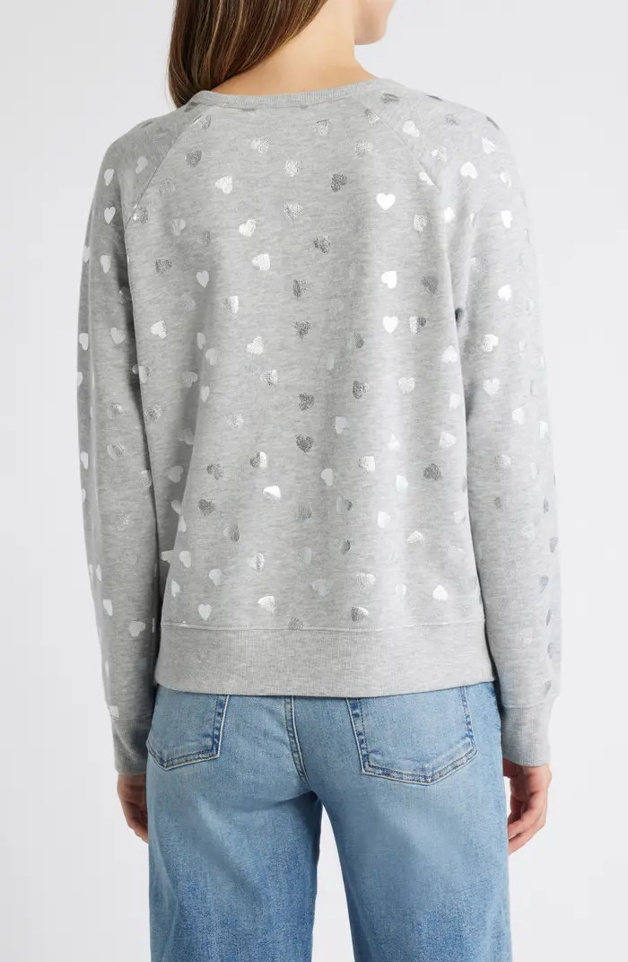 Heart Foil Print Graphic Sweatshirt | Nordstrom